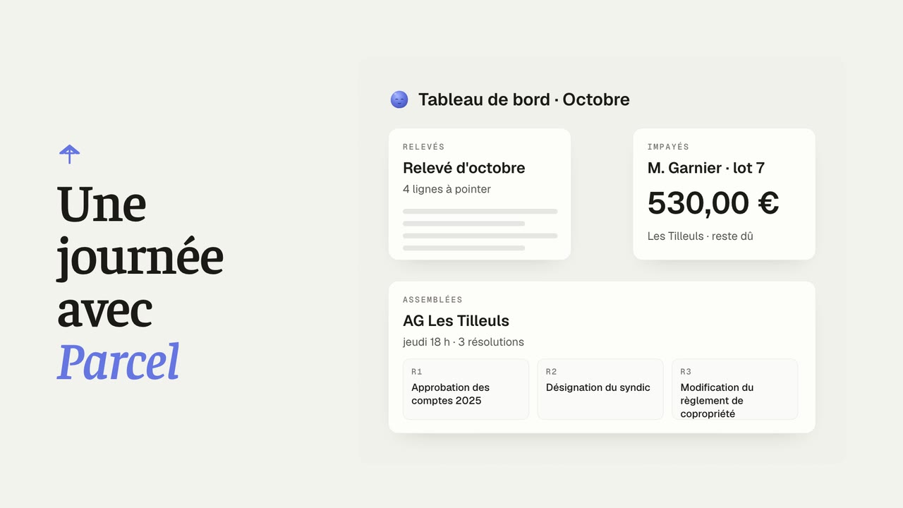 Aperçu de la vidéo « Une journée avec Parcel » : le logiciel Tenilar et l'assistant Parcel au travail